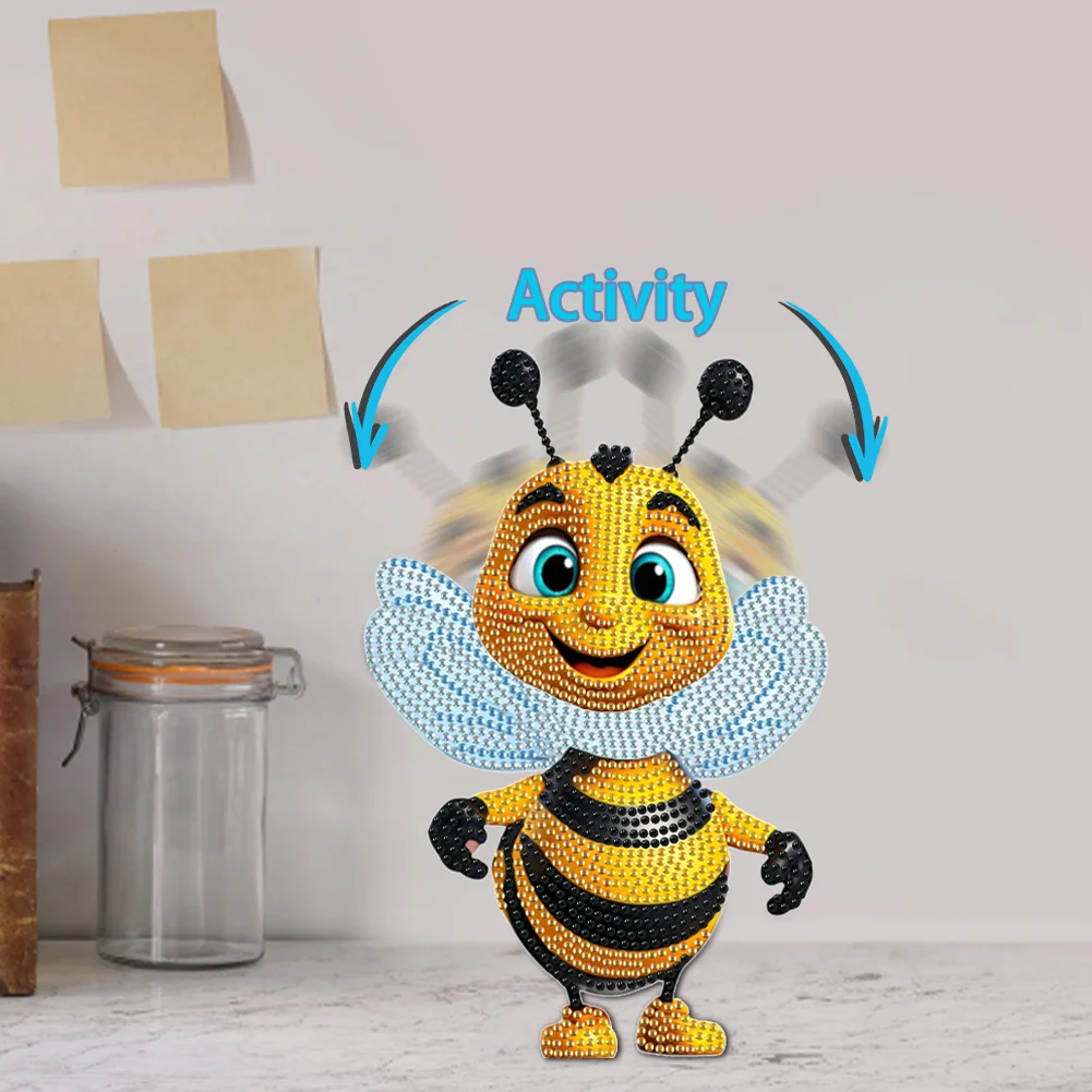 DIY Bee Acrylic Shaking Head Table Top Special Shaped Drill Diamond Painting Ornament Kits