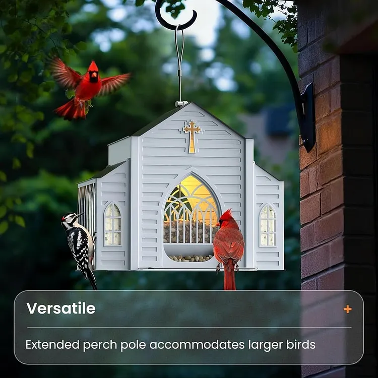 🔥Last Day 49% OFF-✝️Church-Shaped Metal Solar Bird Feeder(✨Same as in the video)