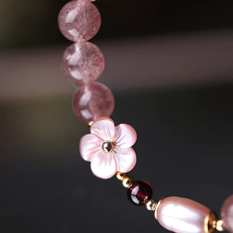 Strawberry Quartz Peach Blossom Love Bracelet