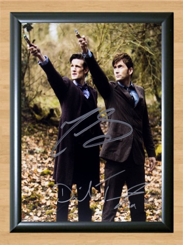 David Tennant Matt Smith Doctor Who Signed Autographed Photo Poster painting Poster 2 A4 8.3x11.7