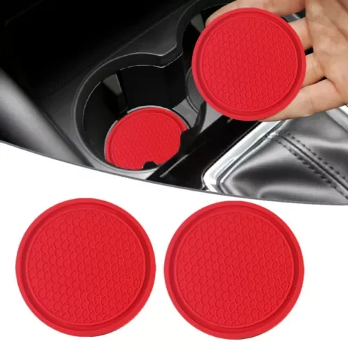 Dronehint Car Parts Cup Holder Mat Anti-Slip Insert Coaster Pads Red Interior Accessories (For: Acura) Parts
