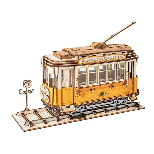 Rolife Retro Tramcar 3D Wooden Puzzle TG505 | Robotime Canada