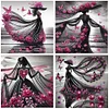 (US Only)4pcs Lady - Diamond Painting - Partial Special Shaped Drill (Canvas|30*30cm)