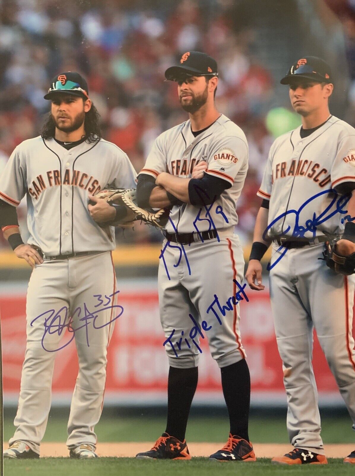 brandon crawford Brandon Belt Joe panik Signed 11x14 Sf Giants