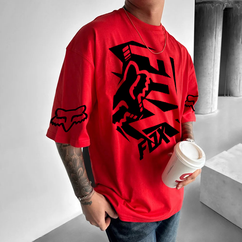 Men's Oversized Racing Inspired Graphic Casual T-shirt / TECHWEAR CLUB / Techwear