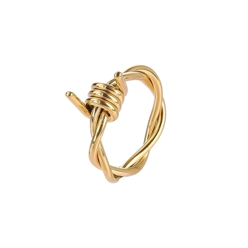 304 Stainless Steel 14K Gold Plated Hip-Hop Minimalist Polishing Plating Curve Rings