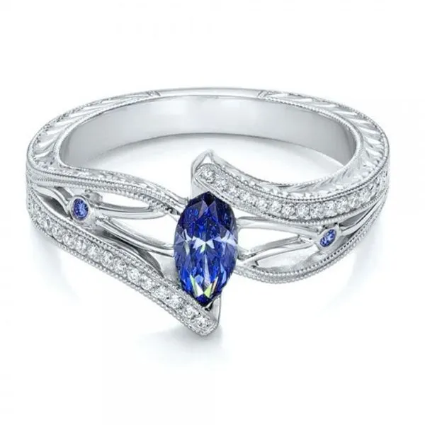 Natural Aquamarine Luxury Heart of the Ocean Ring