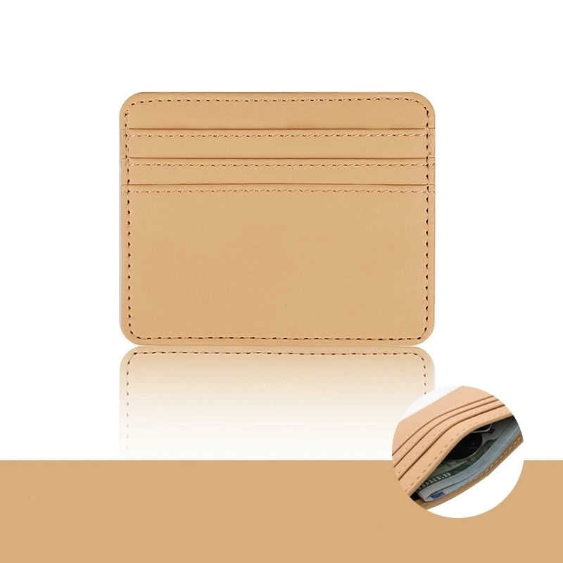 Unisex Solid Color Pu Leather Open Card Holders