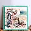 Beach Chair Flower Hat-11CT Stamped Cross Stitch 40*40cm/15.75*15.75in
