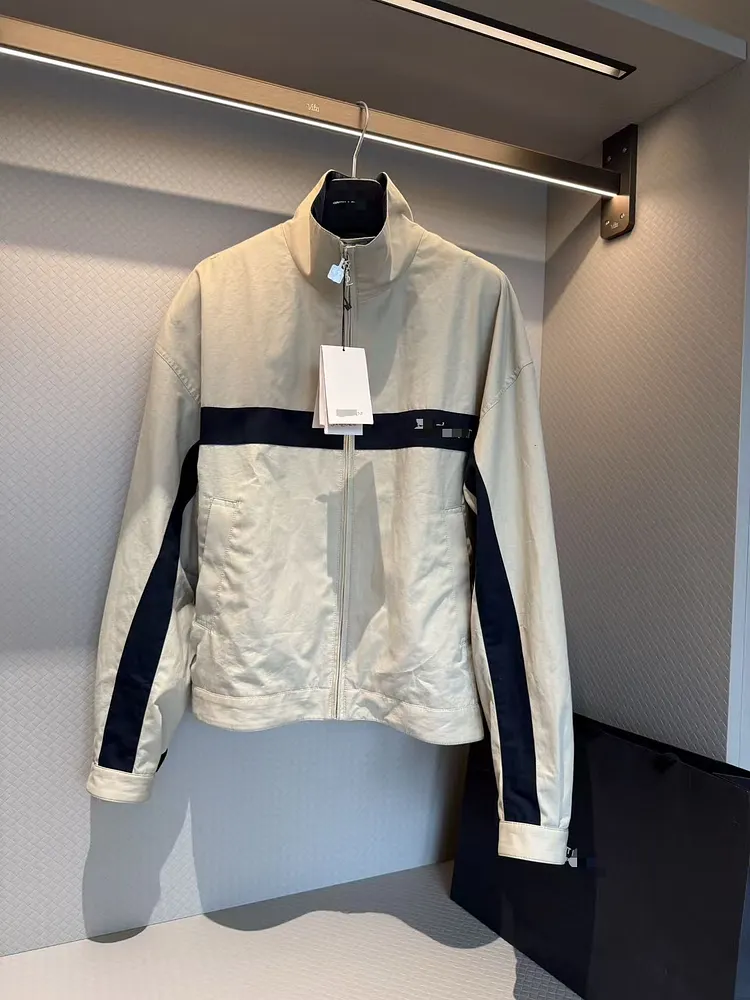 Patchwork Stripe Retro Jackets Vintage  Windbreaker Bike  Harajuku Hip Hop Jacket