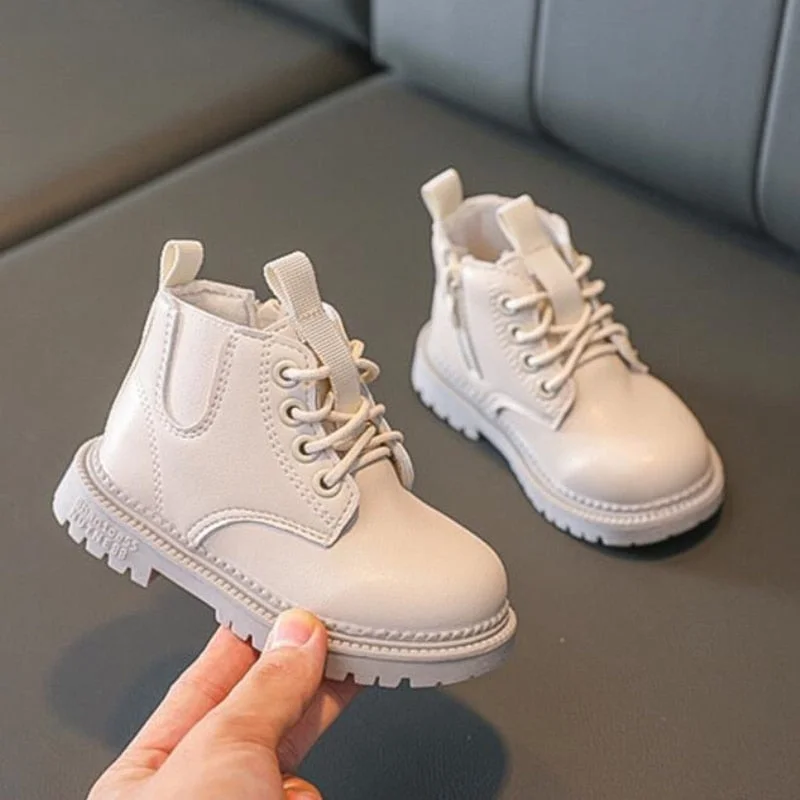 Kids Leather Chelsea Boots Waterproof Children Sneakers Gray Black Boots for Baby Girls Boots Boys Shoes School Party