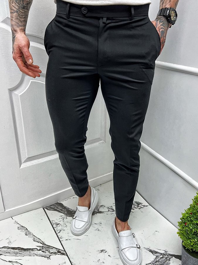 Men's Elegant Trousers In Black