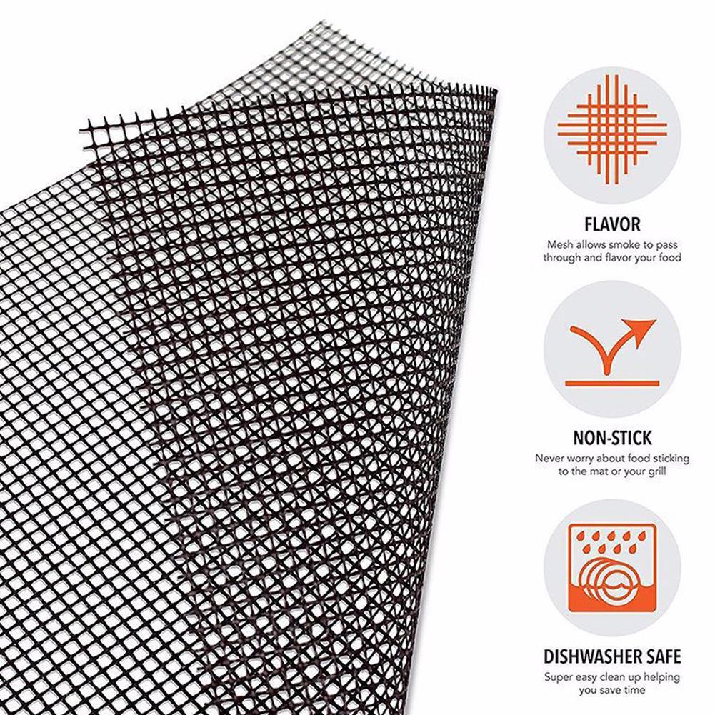 

Outdoor Picnic Non-stick Reusable BBQ Grill Grid Net Safety Barbecue Mat, 501 Original
