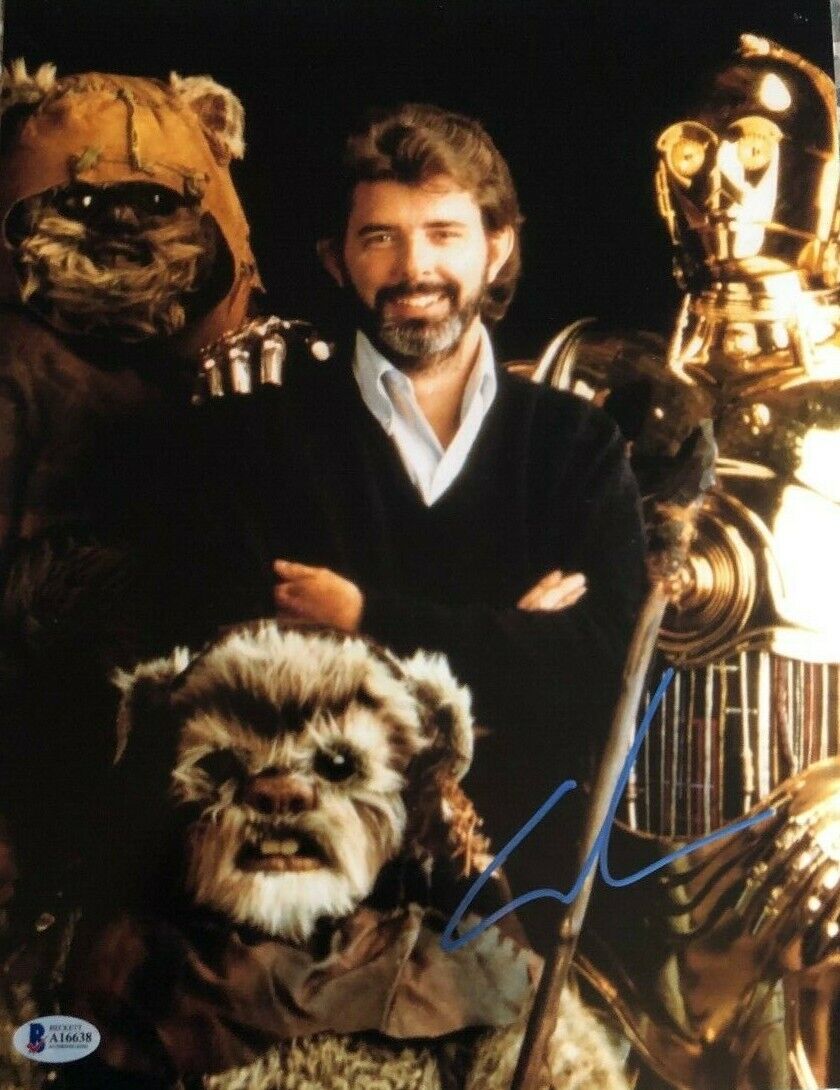 George Lucas signed autographed 11x14 Photo Poster painting Star Wars BECKETT COA