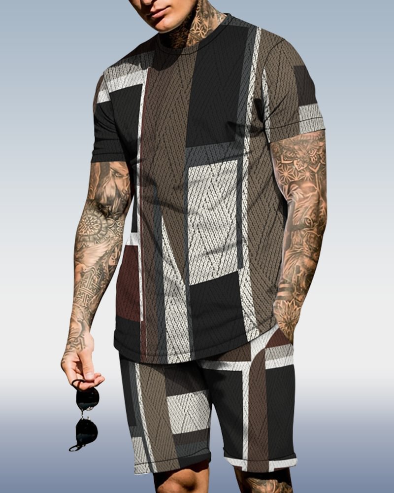 Men's spring and summer printed suit 025