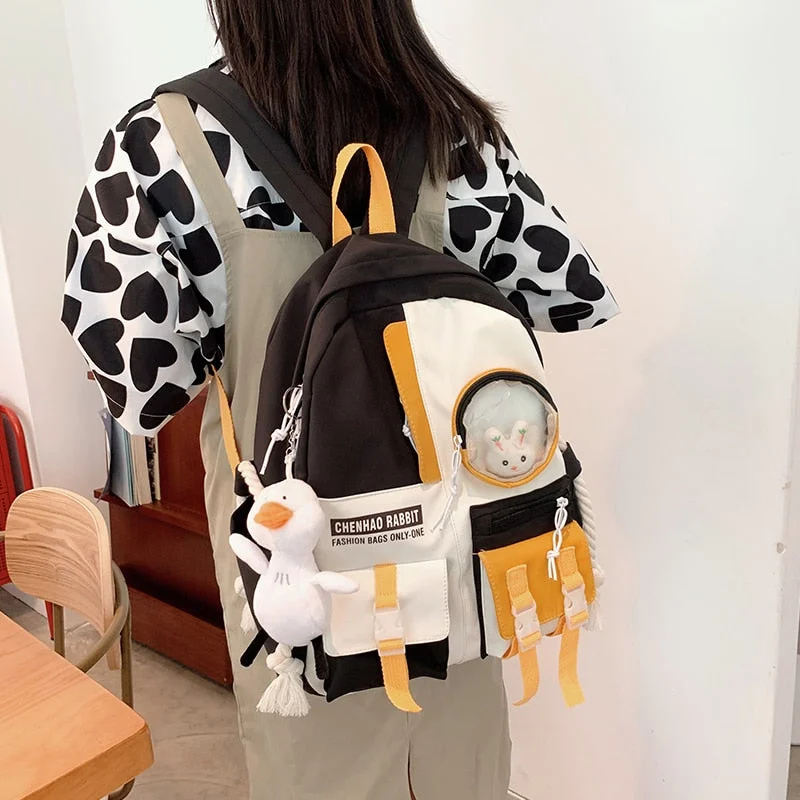 Cute Macaron College Backpacks Women Candy Color Drawstring Schoolbag for Teenage Girls Laptop Backpack Kawaii Student Book Bag