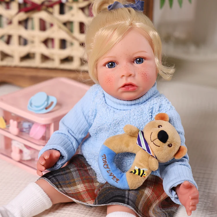 Babeside Quiet Reborn Baby Saria 20''  Toddler Freckled Girl Building Lovely Memories