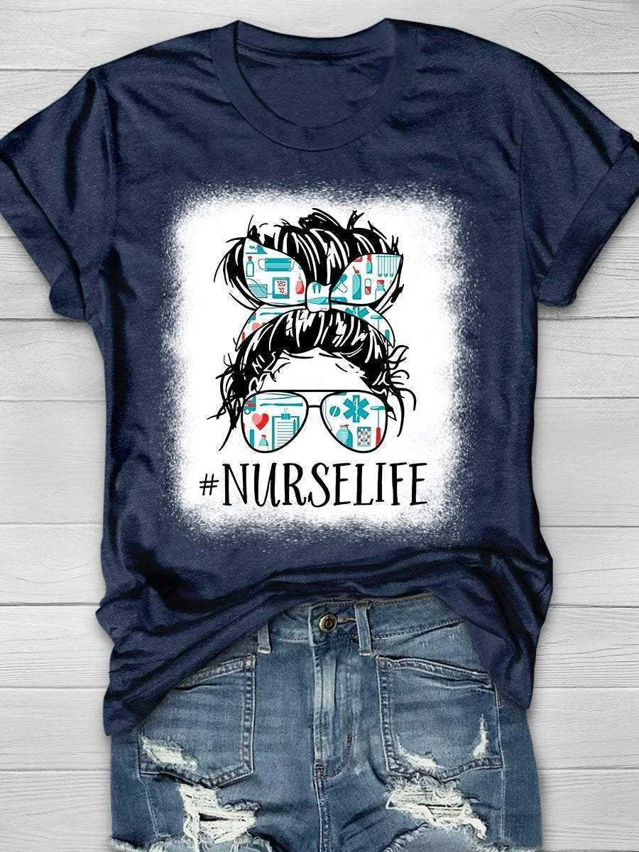 Nurse Life Print Short Sleeve T-shirt