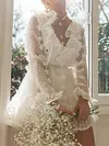 Lacy Falbala Long Sleeves Mini Dress