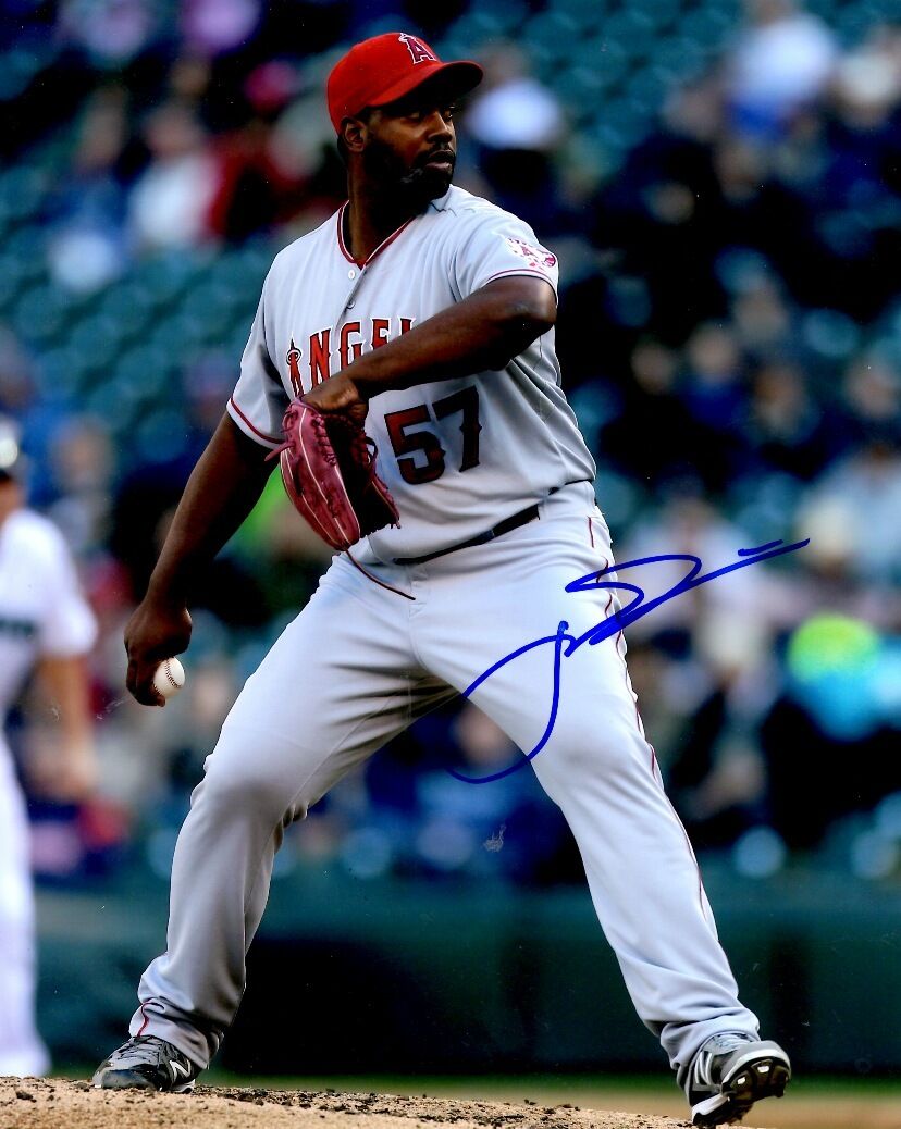 Autographed JEROME WILLIAMS Los Angeles Angels 8x10 Photo Poster painting w/ COA