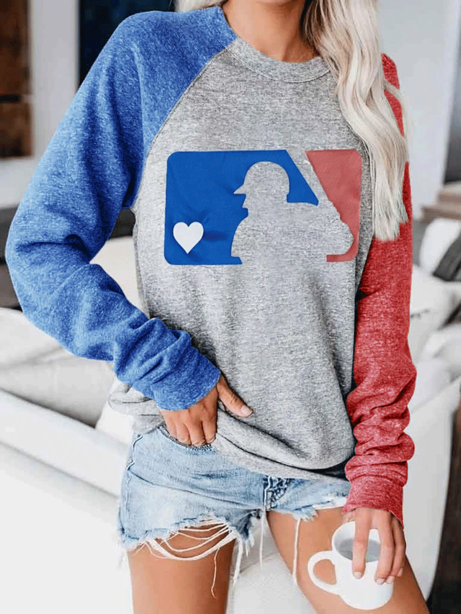 Baseball Love Colorblock Sweatshirt