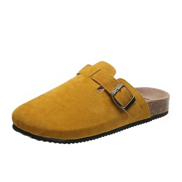 Breakj Breakj Slippers Female Couple Softwood Tug Wish Large Size Roman Shoes Casual Half-Dragging Lazy Shoes Trend