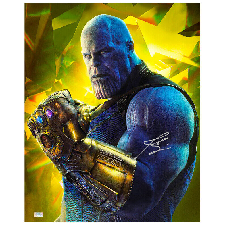 Josh Brolin Autographed Avengers Infinity War Thanos Gauntlet 16x20 Photo Poster painting