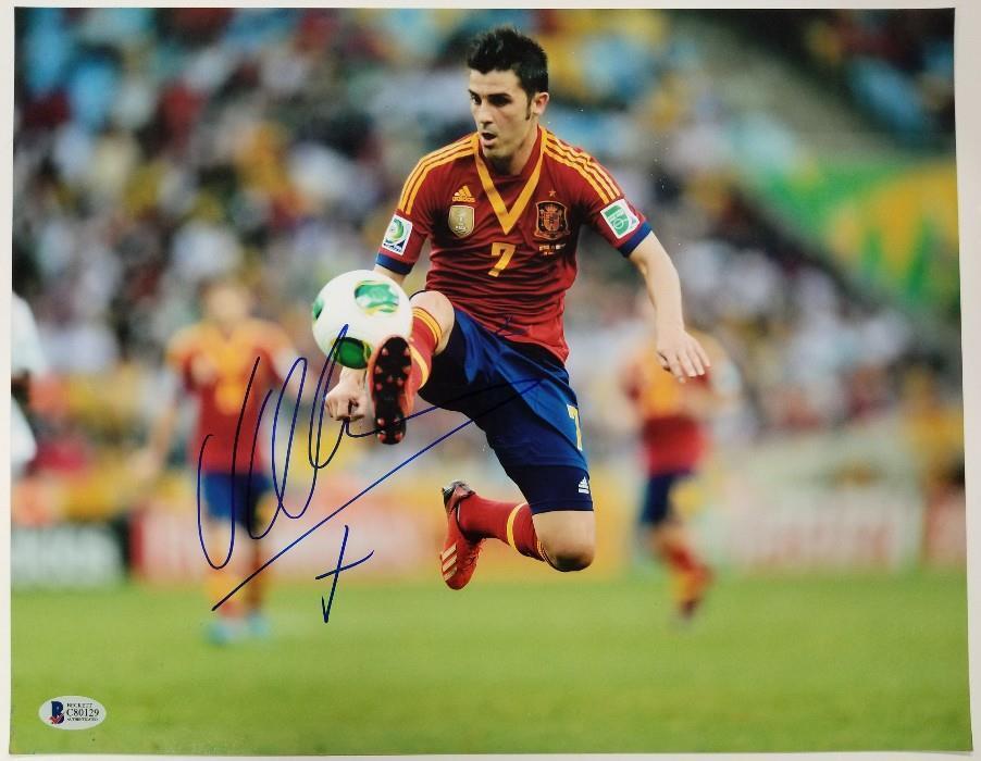 DAVID VILLA Signed 11x14 Photo Poster painting #1 Auto SPAIN Barcelona NYCFC ~ Beckett BAS COA