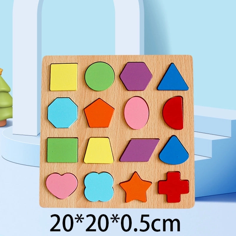 Wooden Colorful Alphabet Number Cognitive Matching Puzzle Kids Toys