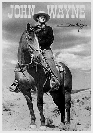 JOHN WAYNE SIGNED POSTER - Photo Poster painting QUALITY INSERT -  POST!