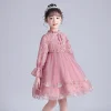 Kid Girls Embriodery Flower  Princess Tutu Birthday Party Dresses
