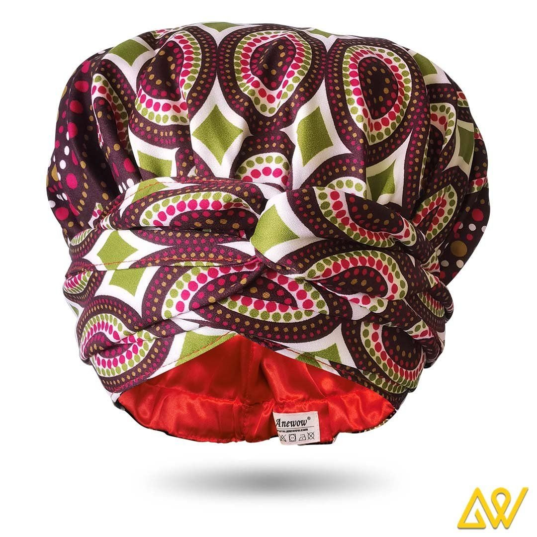 African Print Head Wrap With Satin-Lined-AW1138