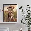 Diamond Painting-DIY Full Round Drill Cowboy Cat