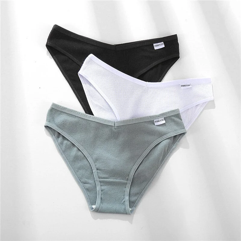 FINETOO Cotton Letter Panties Women M-2XL Casual Briefs Female Underpants Fashion Lady Underwear Girl Soft Panty Women Intimates