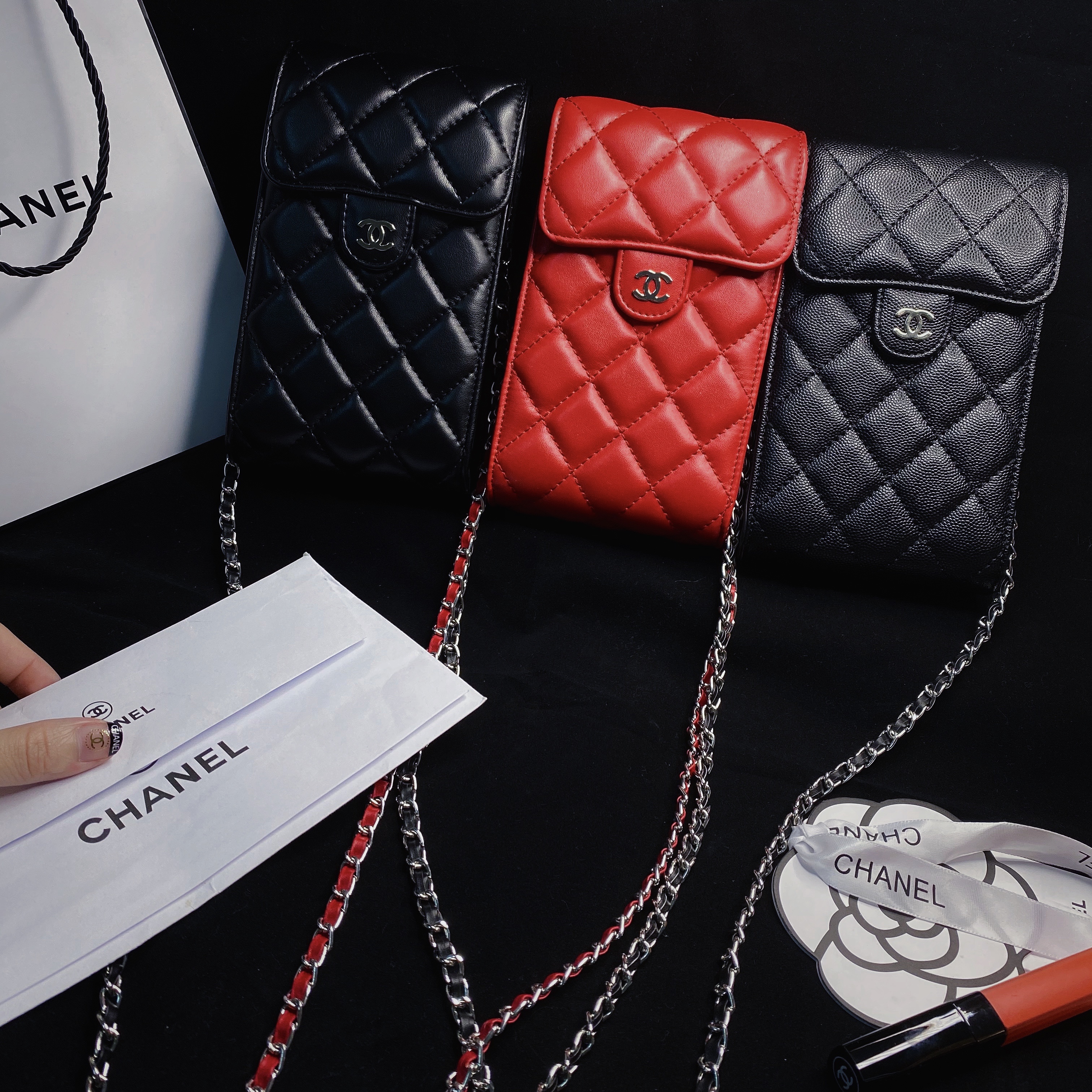 Chanel Luxury Genuine Leather Crossbody Phone Bag Elegant Tote Bag