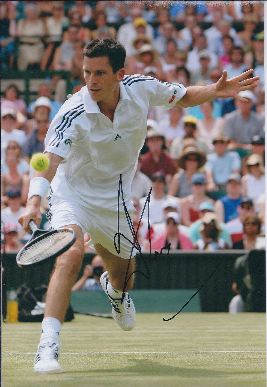 Tim HENMAN Signed 12x8 Autograph Photo Poster painting AFTAL COA Wimbledon British Tennis RARE