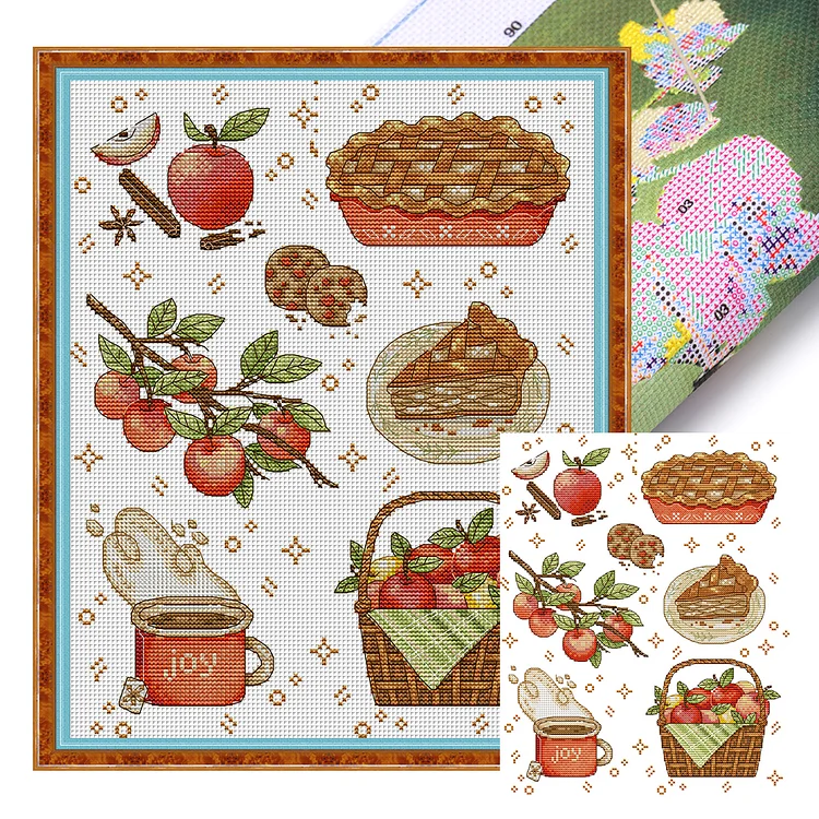 『Joy Sunday』Apple - 14CT Stamped Eco-Friendly Cotton Thread Cross Stitch(31*37cm)(Backstitch)