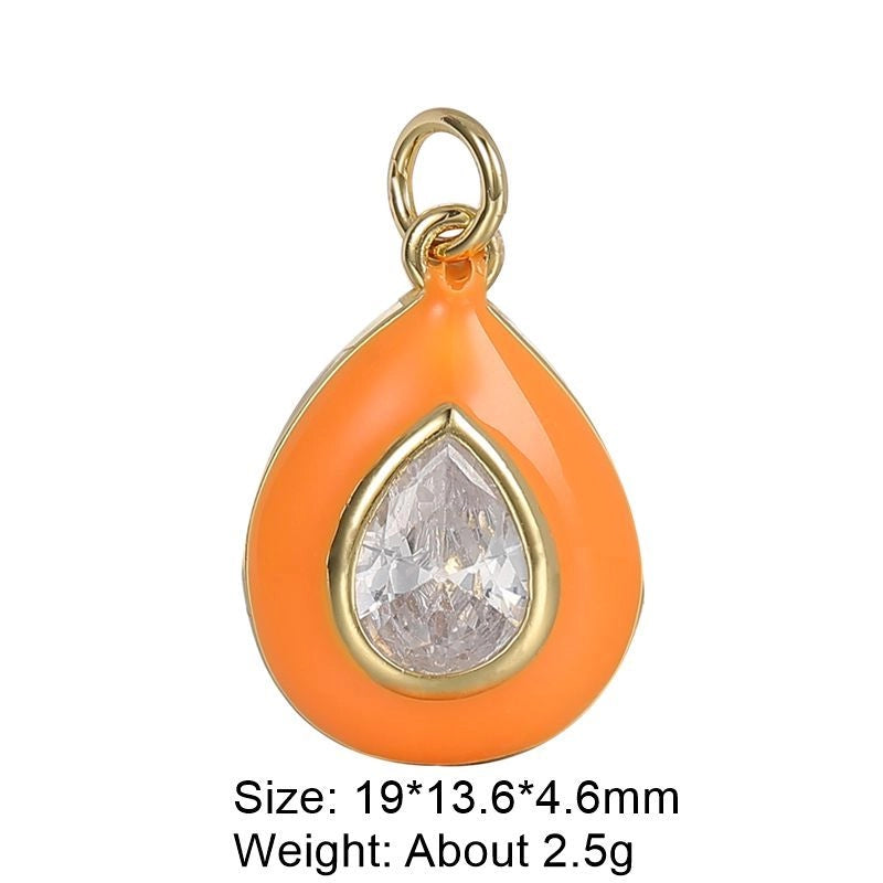 1 Piece 29 * 16mm Copper Artificial Gemstones Heart Shape Jewelry Accessories Pendant Chain