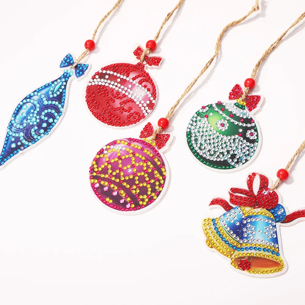 5pcs DIY Diamond Painting Xmas Trees Pendant(Double Sided)