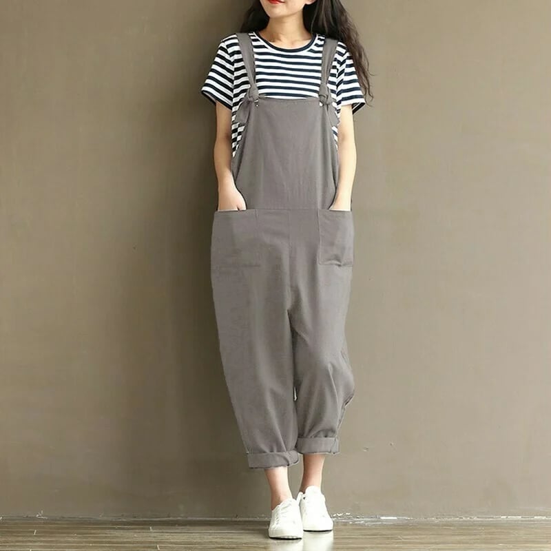 🔥🔥Women's Cotton Suspenders Casual Trousers 
