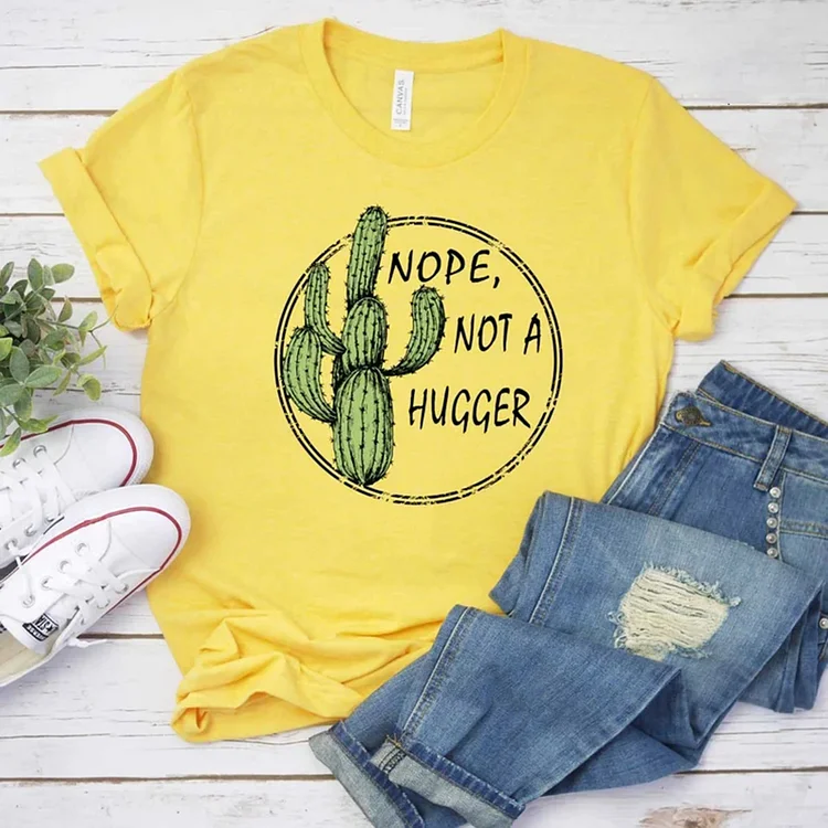 Cactus Character Print Crew Neck T-Shirt