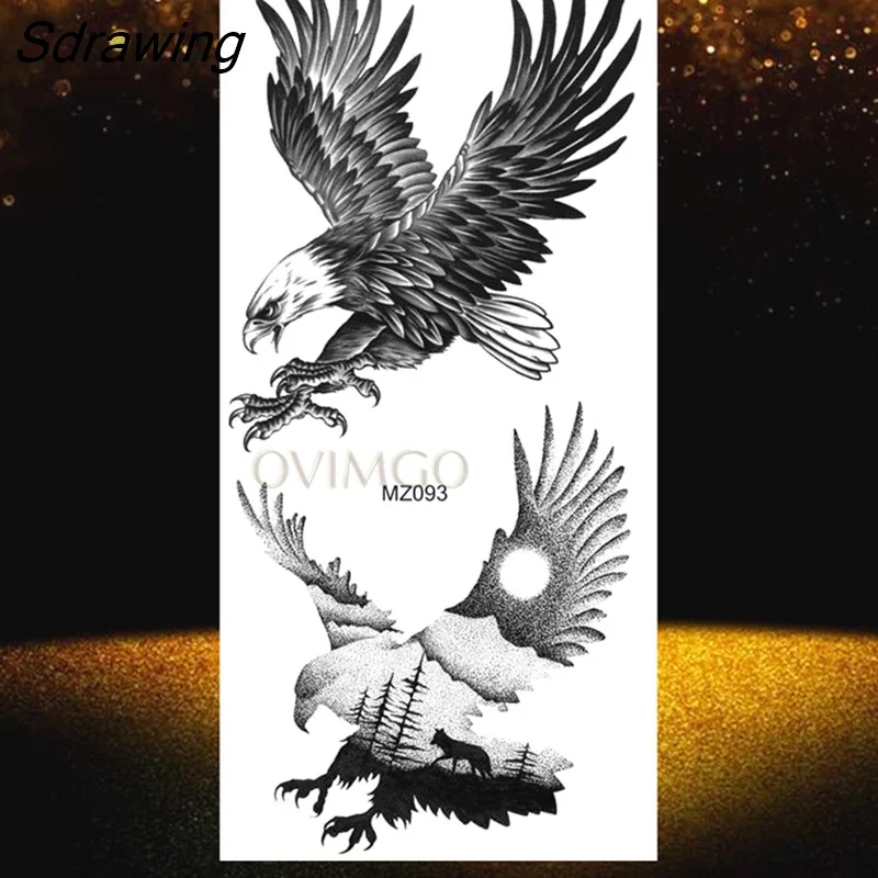 Sdrawing Temporary Tattoos Animals Body Armband Soldier Fake Tattoo Stickers Scorpion Wolf Deer Elk Eagle Bear Forearm Tatoo Decals