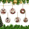 6pcs/set DIY Diamond Special Shape Pearl Art Hanging Wooden Christmas Tree Ornament Kit