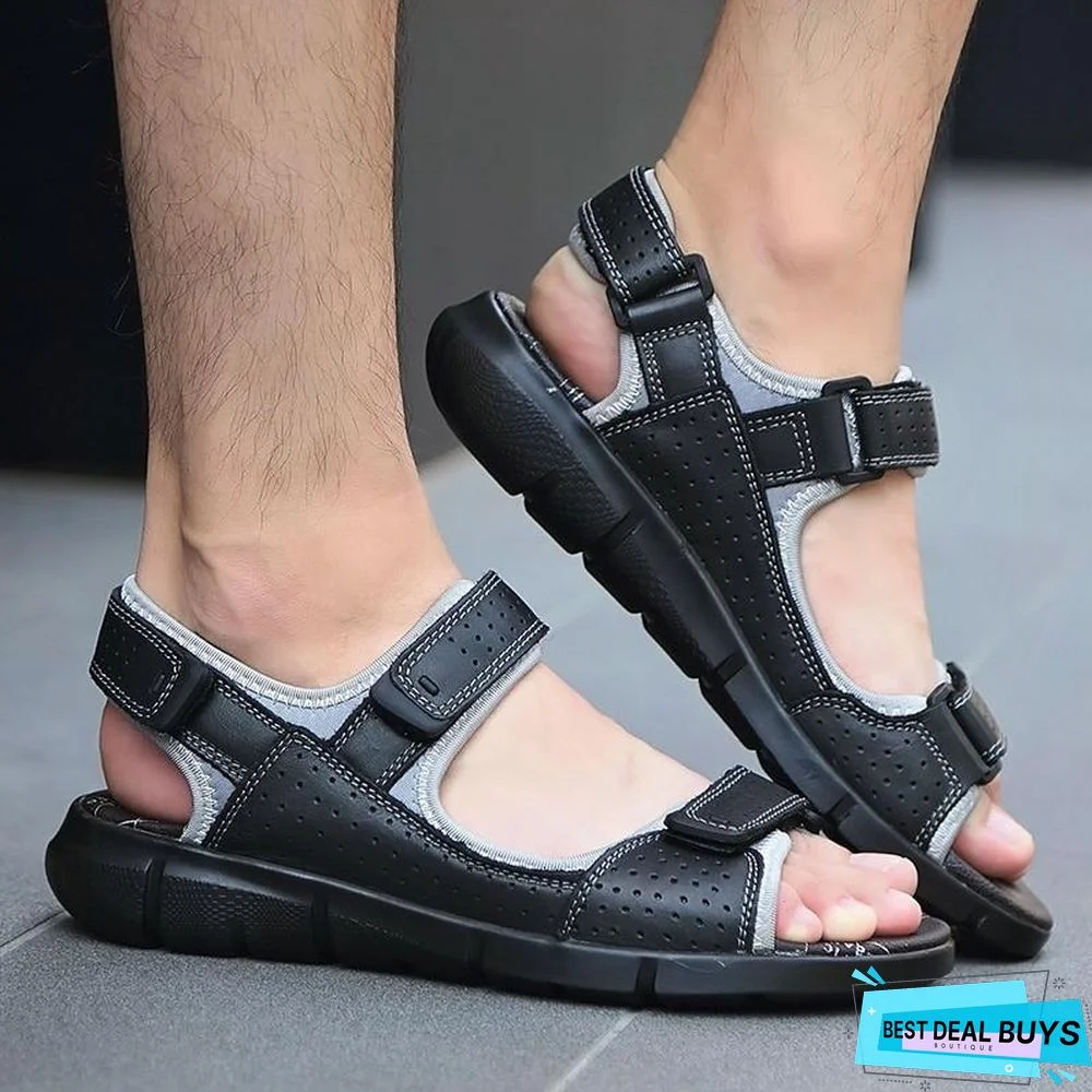 Men's Genuine Leather Sandals Casual High Quality Outdoor Beach Sandals