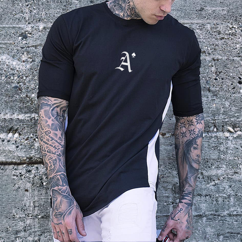 Poker Print Casual Short Sleeve T-Shirt、、URBENIE
