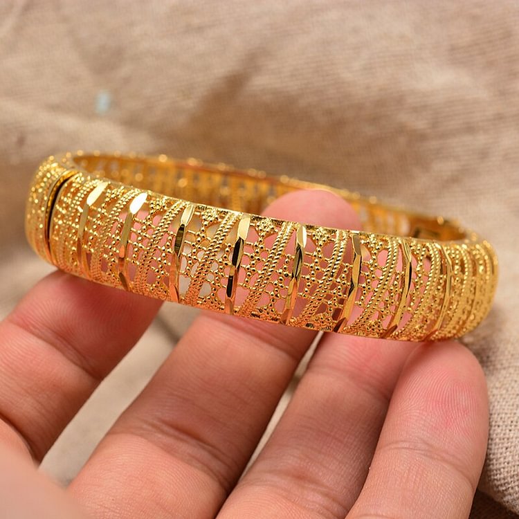 Dubai Bangle for Women,Gold Color African Bracelets Jewelry Middle East Gifts