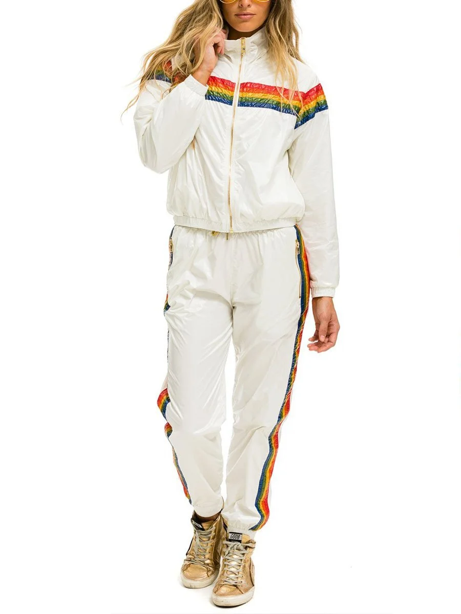 Rainbow Cotton Casual Pants Suit