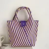Colorful Stripe Casual Shopping Gift Lunch Handbag