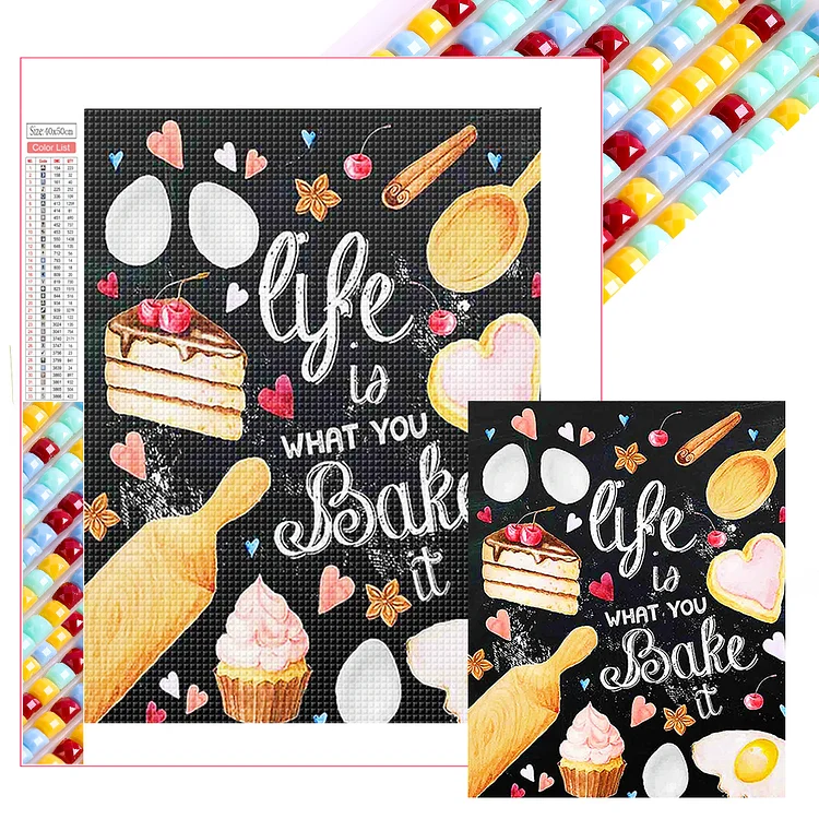 Life Is What You Bake It - Full Square Drill Diamond Painting - 40*50CM(Picture)