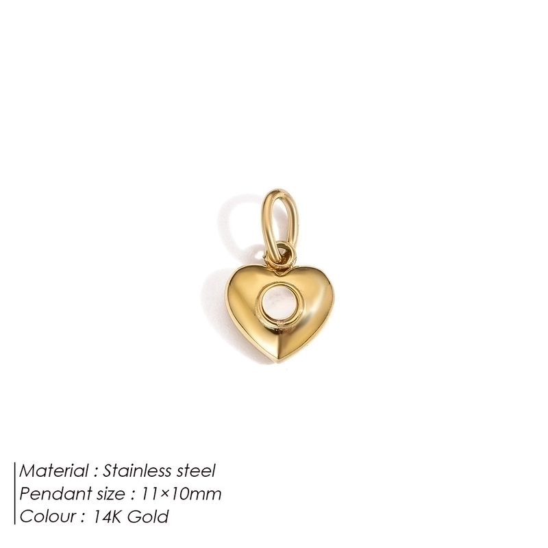 1 Piece 9*7mm 316 Stainless Steel 14K Gold Plated Heart Shape Polished Pendant